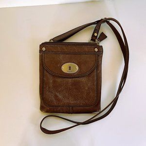 Fossil Brown Leather Crossbody